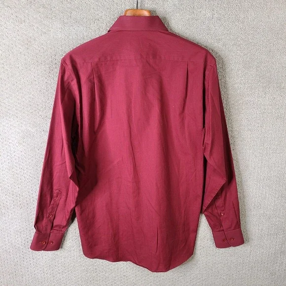 Ted Lapidus Shirt Mens Medium 39-40 Red‎ Button Down Cotton Designer Paris - Picture 7 of 10